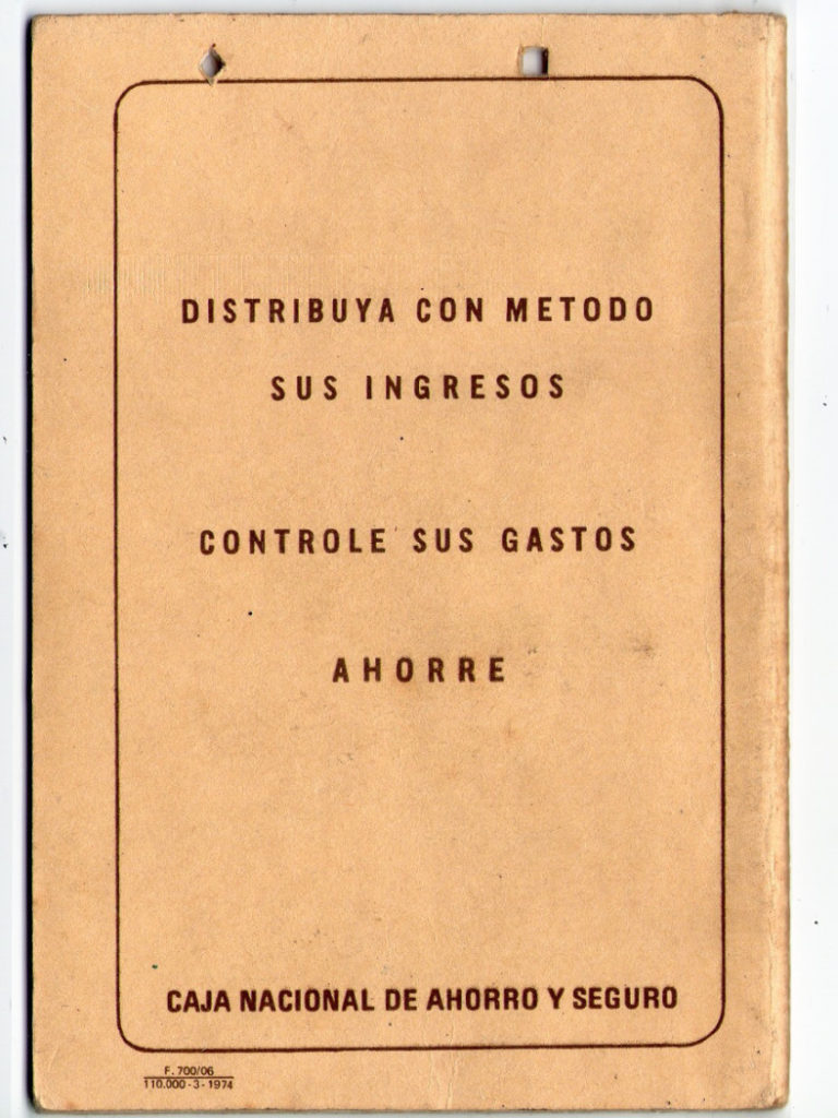 Libreta de La Caja de Ahorro y Seguro