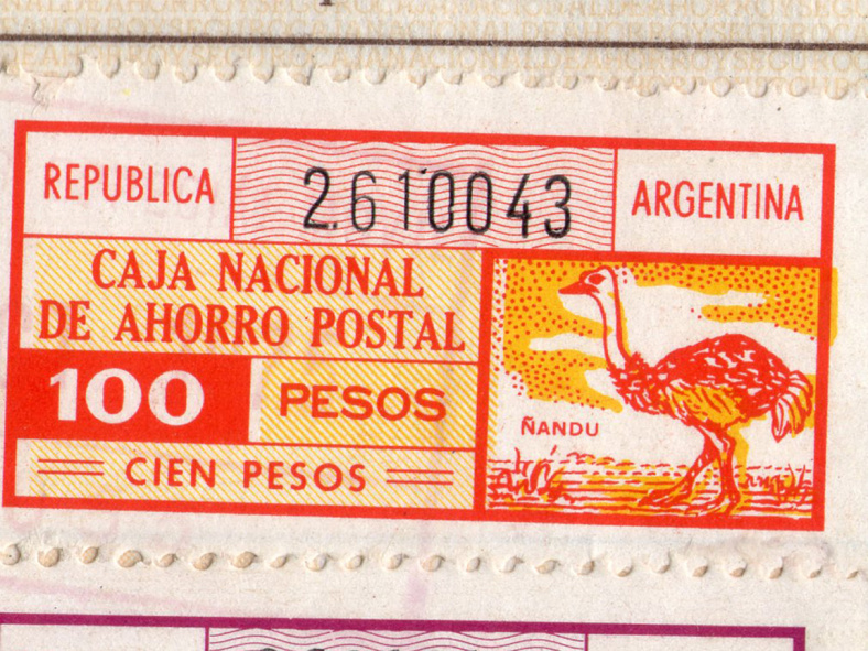 Estampilla La Caja Nacional de Ahorro Postal