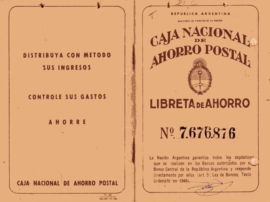 Libreta la Caja Nacional de Ahorro Postal