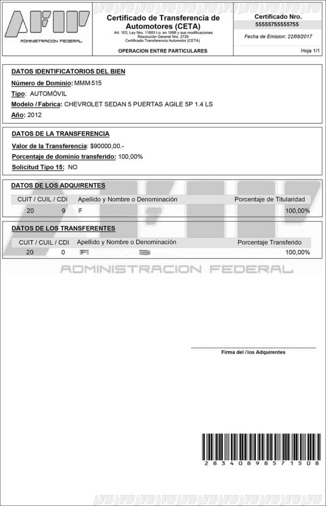 Formulario CETA AFIP - NUevo