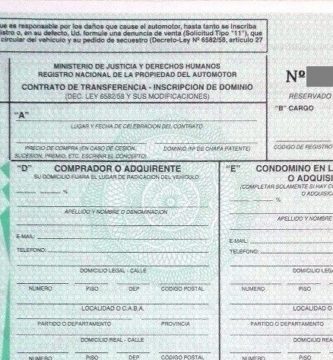 Formulario 08 Patentamiento